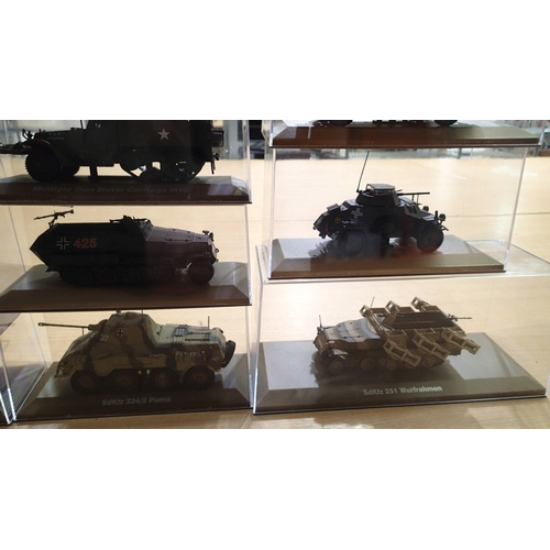 2339 - 14x Atlas editions military vehicles, approx 1/35 scale, all in cases, ex display models. Not availa... 