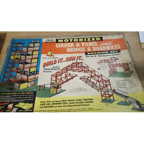 2348 - Two vintage Chad Valley games, motorised building set and 'Vibra' car racing game, appears complete,... 