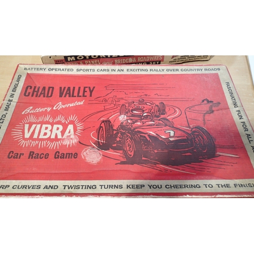 2348 - Two vintage Chad Valley games, motorised building set and 'Vibra' car racing game, appears complete,... 