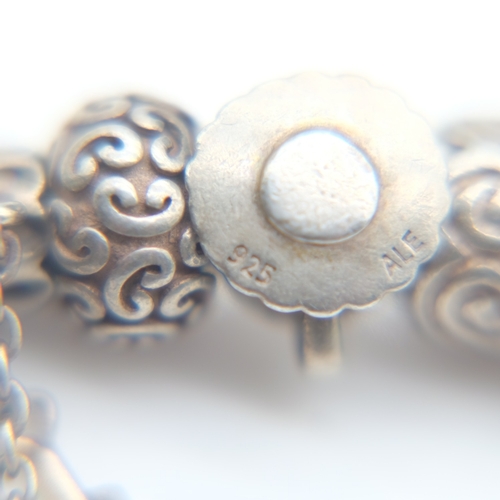 103 - 925 silver Pandora style bracelet with ten charms, 42g. UK P&P Group 0 (£7+VAT for the first lot and... 