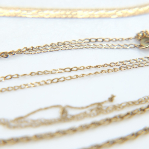 107 - Mix of 9ct gold damaged chains, five pairs of earrings, and one loose earring, 17.4g combined. UK P&... 