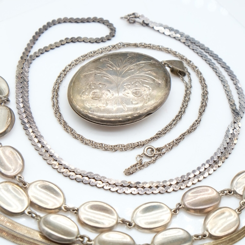 110 - Four 925 silver necklaces, 77g combined. UK P&P Group 0 (£7+VAT for the first lot and £1+VAT for sub... 