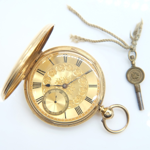 122 - J W Benson (Ludgate Hill London) 18ct gold cased key-winding full hunter pocket watch, the movement ... 