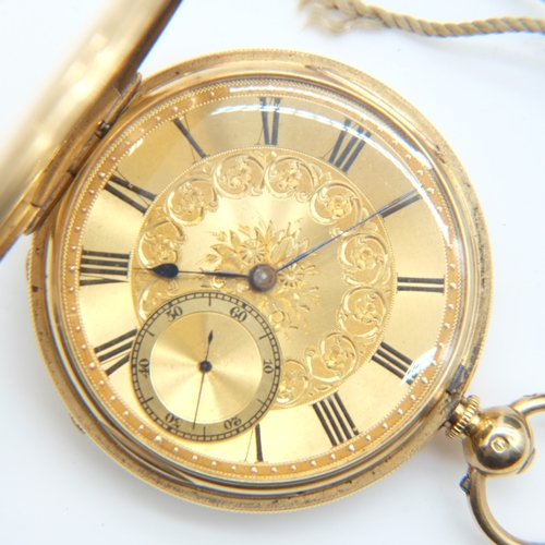 122 - J W Benson (Ludgate Hill London) 18ct gold cased key-winding full hunter pocket watch, the movement ... 