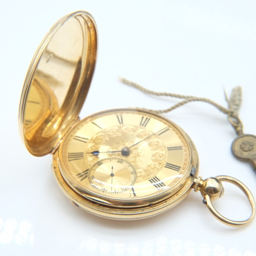 122 - J W Benson (Ludgate Hill London) 18ct gold cased key-winding full hunter pocket watch, the movement ... 
