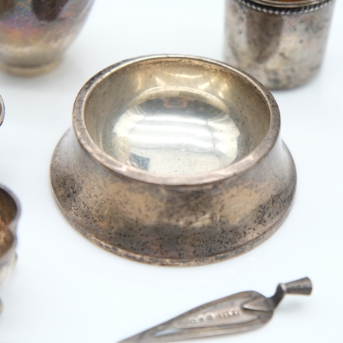 144 - Collection of small hallmarked silver items, silver 116g combined. UK P&P Group 1 (£18+VAT for the f... 