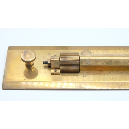 152 - Charles Smith WWII period lacquered brass rolling parallel rule, marked for Royal Navy, numbered H O... 