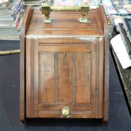 272 - 19th Century brass mounted mahogany purdonium with liner, H: 39 cm. Not available for in-house P&P