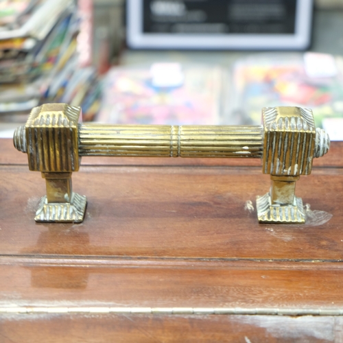 272 - 19th Century brass mounted mahogany purdonium with liner, H: 39 cm. Not available for in-house P&P