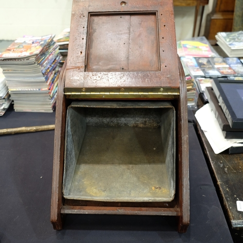 272 - 19th Century brass mounted mahogany purdonium with liner, H: 39 cm. Not available for in-house P&P