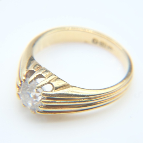 60 - Substantial 18ct gold gypsy-set diamond solitaire signet ring, the old cut diamond approximately 1.1... 