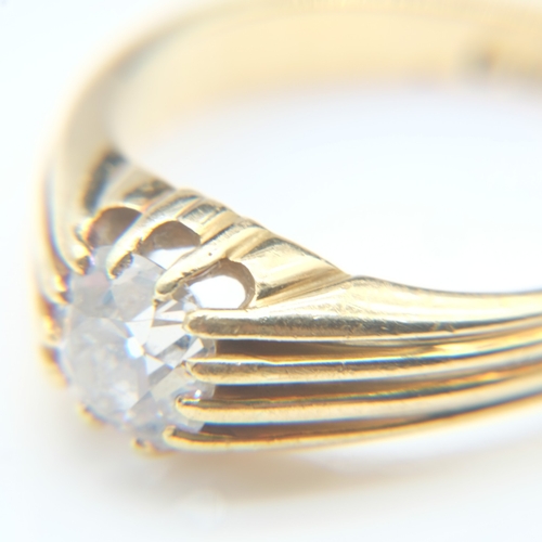 60 - Substantial 18ct gold gypsy-set diamond solitaire signet ring, the old cut diamond approximately 1.1... 