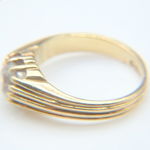 60 - Substantial 18ct gold gypsy-set diamond solitaire signet ring, the old cut diamond approximately 1.1... 