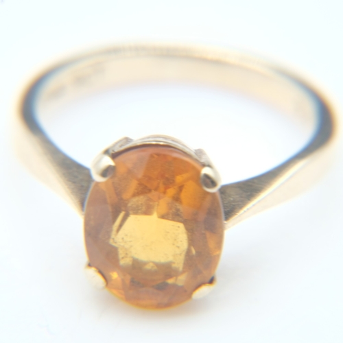 70 - 9ct gold citrine set ring, size I, 2.7g. UK P&P Group 0 (£7+VAT for the first lot and £1+VAT for sub... 