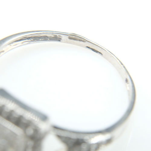 73 - 9ct white gold and diamond set cluster ring, size O, 2.4g. UK P&P Group 0 (£7+VAT for the first lot ... 