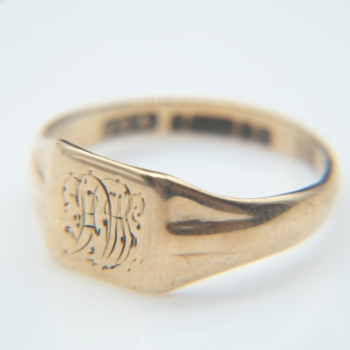 76 - 9ct gold signet ring, size N, 2.0g. UK P&P Group 0 (£7+VAT for the first lot and £1+VAT for subseque... 