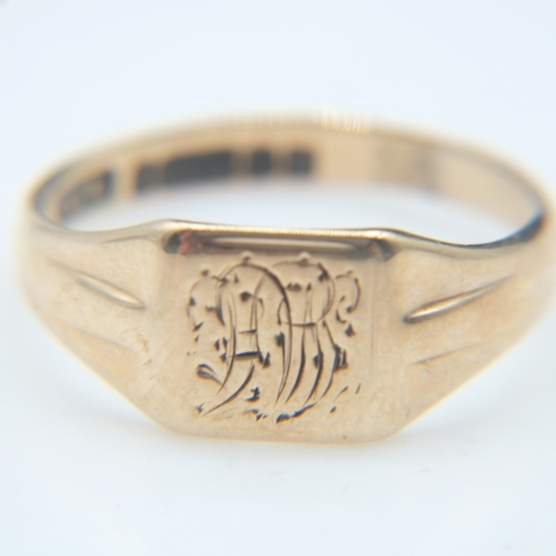 76 - 9ct gold signet ring, size N, 2.0g. UK P&P Group 0 (£7+VAT for the first lot and £1+VAT for subseque... 