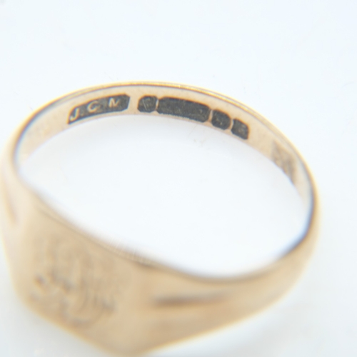 76 - 9ct gold signet ring, size N, 2.0g. UK P&P Group 0 (£7+VAT for the first lot and £1+VAT for subseque... 