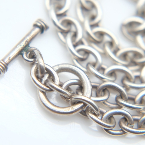 83 - 925 silver chain with T-Bar clasp, H: 46 cm, 42g. UK P&P Group 0 (£7+VAT for the first lot and £1+VA... 