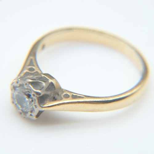 90 - 18ct gold diamond set solitaire ring, size K, 3.1g. UK P&P Group 0 (£7+VAT for the first lot and £1+... 