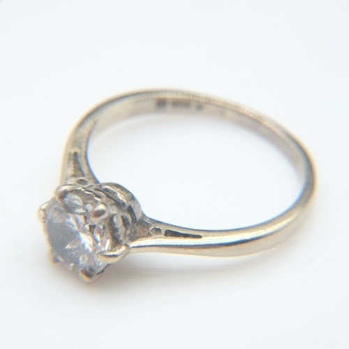 92 - 18ct white gold diamond set solitaire ring, size K/L, 2.9g. UK P&P Group 0 (£7+VAT for the first lot... 
