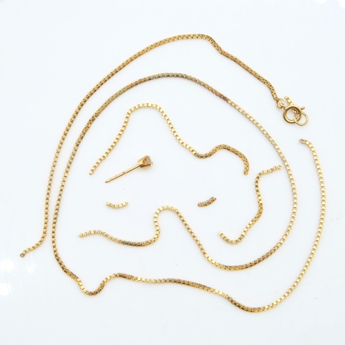 93 - 9ct gold broken chain and single earring, 3.8g combined. UK P&P Group 0 (£7+VAT for the first lot an... 