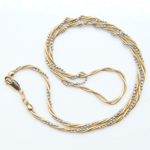 96 - Contemporary 9ct white and yellow gold necklet, L: 41 cm, 7.9g. UK P&P Group 0 (£7+VAT for the first... 