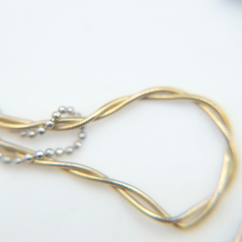 96 - Contemporary 9ct white and yellow gold necklet, L: 41 cm, 7.9g. UK P&P Group 0 (£7+VAT for the first... 