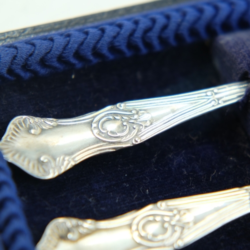 137 - Set of six cased hallmarked teaspoons in fitted case, 68g spoons combined. UK P&P Group 1 (£18+VAT f... 