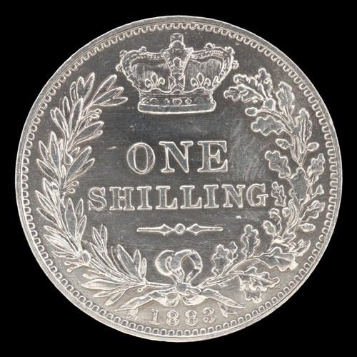 2122 - 1883 silver shilling of queen Victoria. Grade EF. UK P&P Group 0 (£7+VAT for the first lot and £1+VA... 