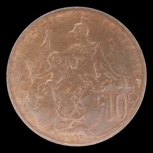 2125 - 1903 10c of republic of France. Grade EF. UK P&P Group 0 (£7+VAT for the first lot and £1+VAT for su... 