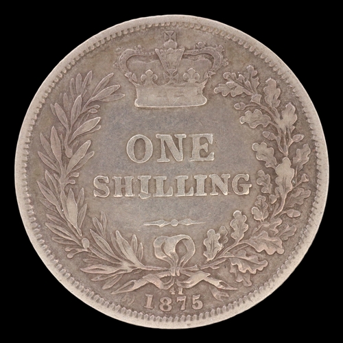 2127 - 1875 d41 silver shilling of queen Victoria. Grade VF. UK P&P Group 0 (£7+VAT for the first lot and £... 