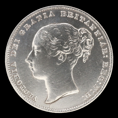 2144 - 1860 silver shilling of queen Victoria. Grade nEF. UK P&P Group 0 (£7+VAT for the first lot and £1+V... 