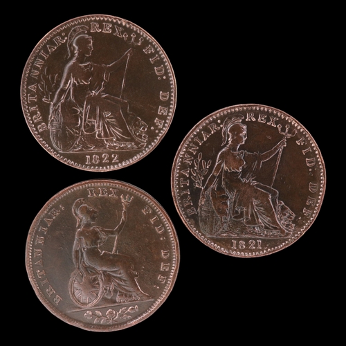 2153 - Three farthings of George IV - Grade aVF. UK P&P Group 0 (£7+VAT for the first lot and £1+VAT for su... 