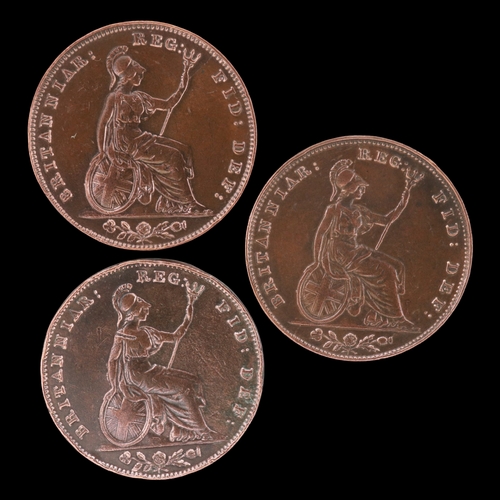 2154 - Three farthings of queen Victoria. Grade VF+. UK P&P Group 0 (£7+VAT for the first lot and £1+VAT fo... 
