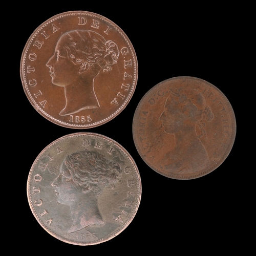 2162 - Three halfpennies of queen Victoria. Grade circulated. UK P&P Group 0 (£7+VAT for the first lot and ... 