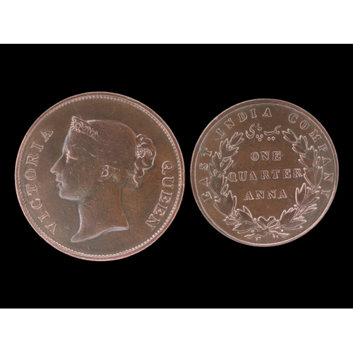 2164 - Two East India company bronze coins under queen Victoria. Grade VF. UK P&P Group 0 (£7+VAT for the f... 