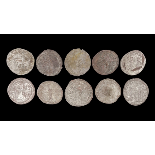2167 - Ten circulated silver Roman coins, various emperors. UK P&P Group 0 (£7+VAT for the first lot and £1... 