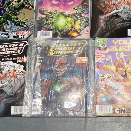 1361 - Thirteen DC Justice League, ten Red Hood comics, and twenty-three other Marvel comics. Not available... 