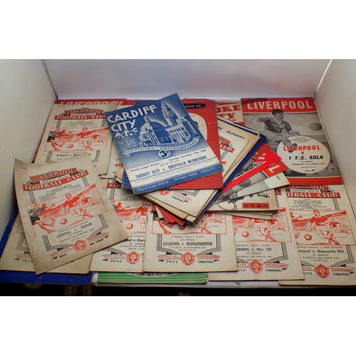 1051 - Thirty five football programmes, mostly Liverppol FC from 1950's and 1960's (and one programme from ... 