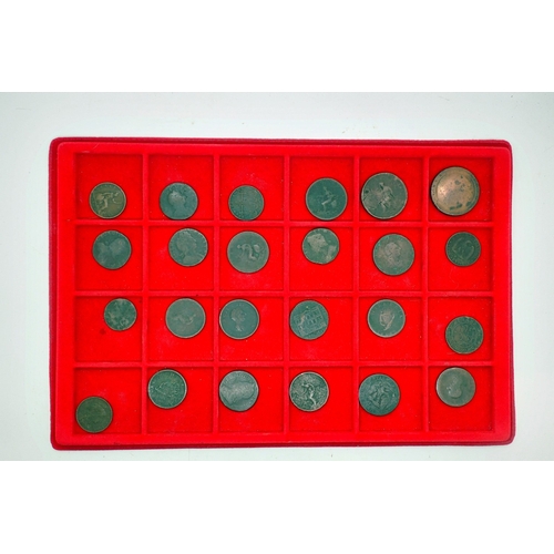 1088 - Twenty four early milled coins mostly George III.  UK P&P Group 1 (£18+VAT for the first lot and £2+... 
