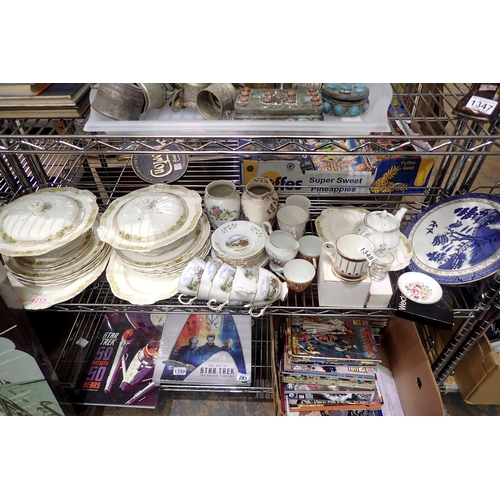 1348 - Quantity of mixed ceramics to include Alfred Meakin teaware. Not available for in-house P&P