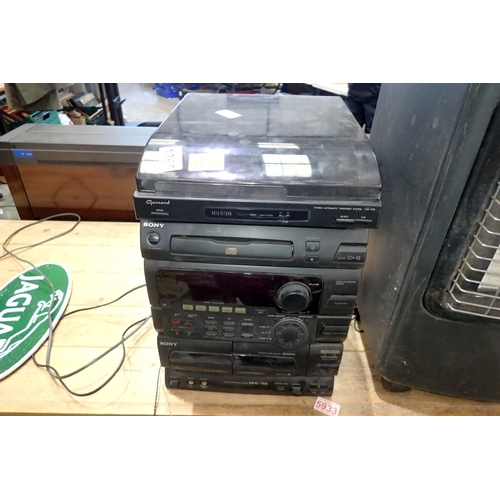 1365 - Sony mini HIFI component system MHC 701 and Garrard turntable. All electrical items in this lot have... 
