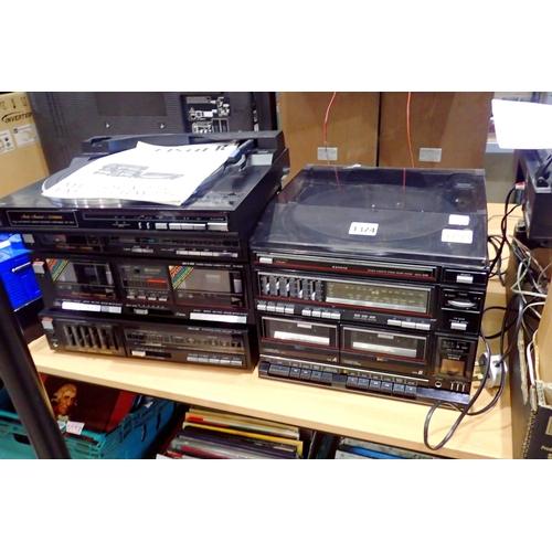1374 - Sanyo music centre and a Fisher CA-225 HIFI with Record deck, amp tuner and double cassette deck. No... 
