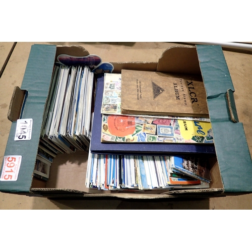 1045 - Quantity of postcard and stamp albums. Not available for in-house P&P