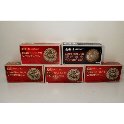 1053 - Five boxes of coin holders/flips - total amount 250 in various sizes. UK P&P Group 1 (£18+VAT for th... 
