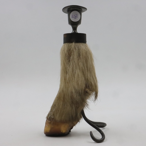 202 - Taxidermy hoof candlestick, H: 23 cm. UK P&P Group 1 (£18+VAT for the first lot and £2+VAT for subse... 