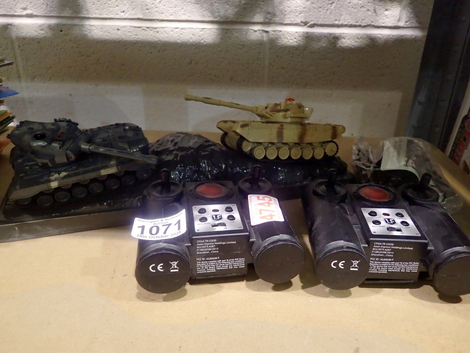 Infra-red remote control Battle Tanks. Not available for in-house P&P