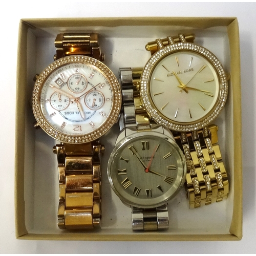 46 - THREE FASHION WRISTWATCHES
comprising two by Michael Kors, model numbers MK-5491 and MK-3219; togeth... 