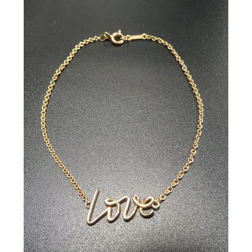 63 - TIFFANY & CO. PALOMA PICASSO EIGHTEEN CARAT GOLD LOVE BRACELET
18cm long